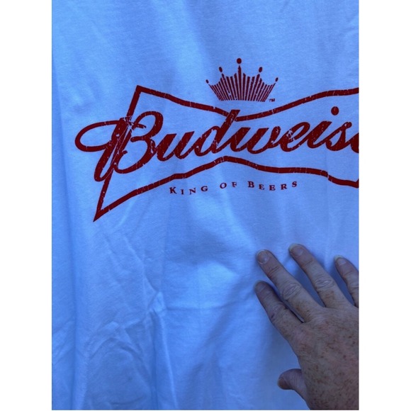Men's Budweiser T-Shirt White XL-Beer Shirt-King of Beers - Picture 2 of 5